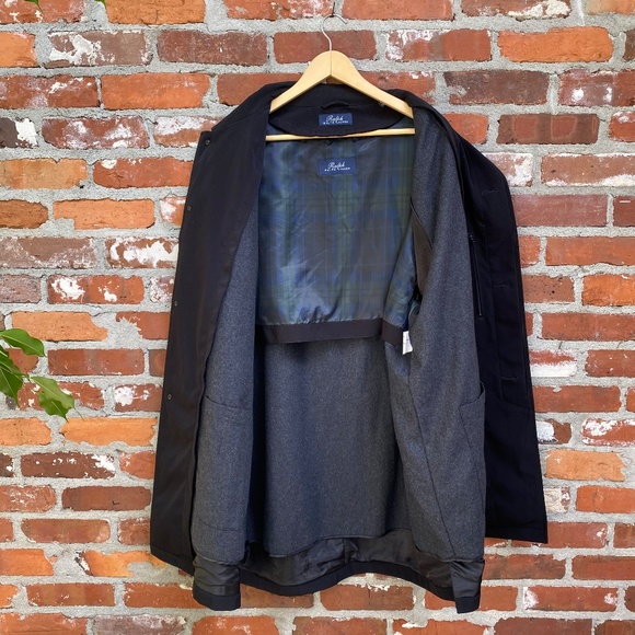 Ralph Lauren Posner Raincoat Black‎ Single Breasted 54 Reg - Picture 5 of 11